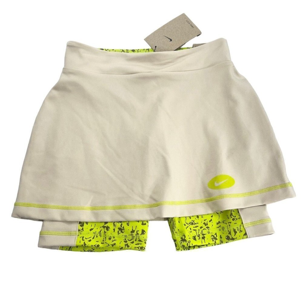 Nike Girls' Dri-FIT Icon Clash 2-in-1 Training Skirt Sand Drift Skort Medium NWT